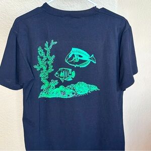 Jerzees Single Stitch Fish T Shirt - Black and Lime Green
